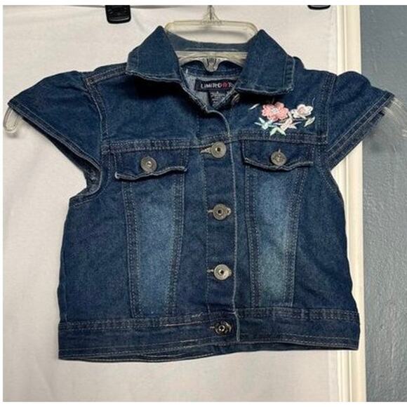 Limited Too Girls Denim Vest Jacket – Floral Embroidered Jean Vest - Picture 7 of 12